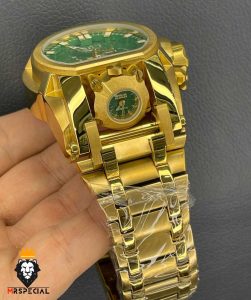 ساعت اینویکتا مردانه دوزمانه طلایی کرنوگراف صفحه سبز 01035 INVICTA ZEUS