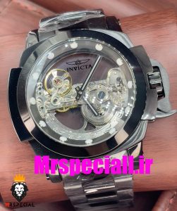 ساعت اینویکتا مردانه اتوماتیک مشکی صفحه شیشه ای اسکلتون 0915 INVICTA Automatic