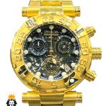 ساعت مچی مردانه اینویکتا سوباکو کرنوگراف طلایی صحه مشکی INVICTA SUBAQUA 01662
