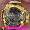 ساعت اینویکتا مردانه اتوماتیک طلایی صفحه شیشه ای اسکلتون 01659 INVICTA Automatic