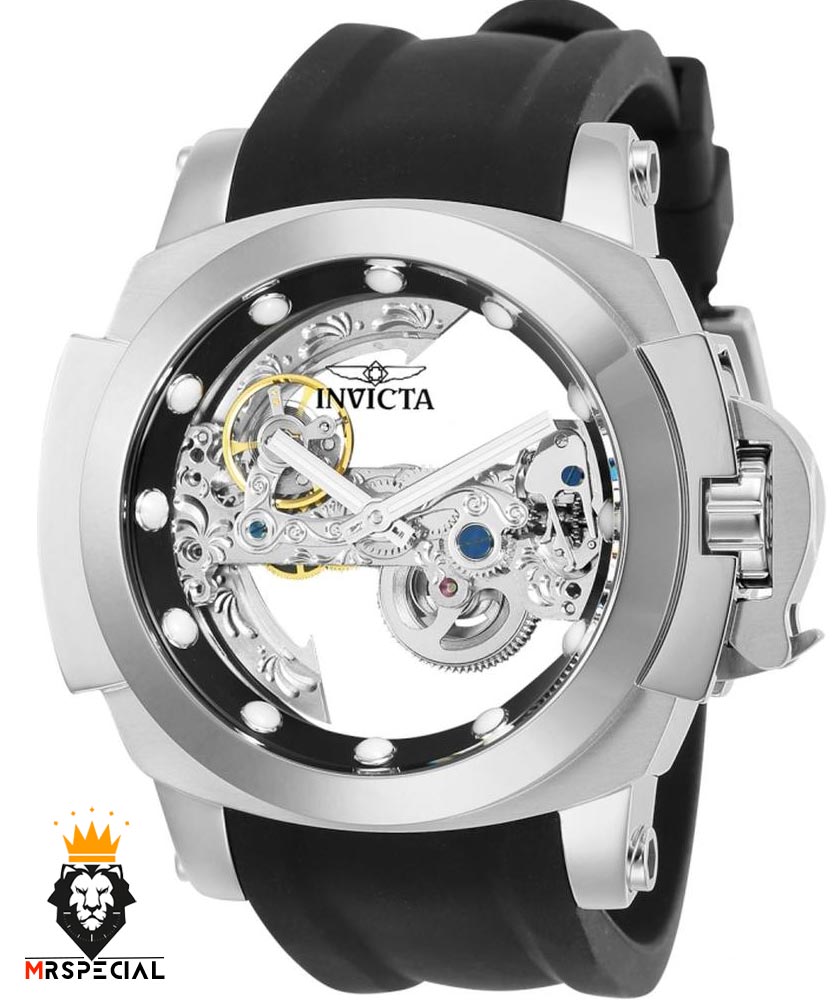 ساعت مچی مردانه اینویکتا اتوماتیک صفحه شیشه ای قاب استیل بند رابر 0846 INVICTA