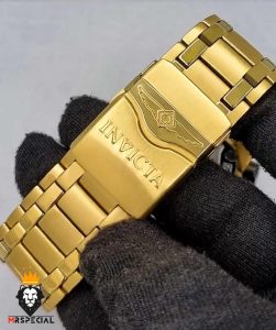 ساعت مچی مردانه اینویکتا زئوس کرنوگراف دو زمانه طلایی صفحه مشکی 01665 INVICTA ZEUS