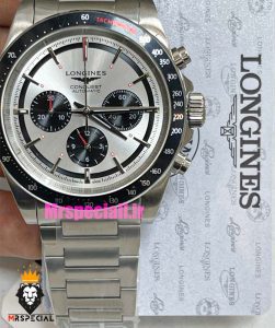ساعت لونژین مردانه کرنوگراف استیل صفحه سفید LONGINES Conquest 021377 