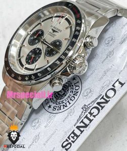 ساعت لونژین مردانه کرنوگراف استیل صفحه سفید LONGINES Conquest 021377 