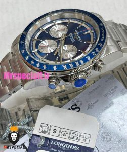 ساعت لونژین مردانه کرنوگراف استیل صفحه ابی LONGINES Conquest 021374 