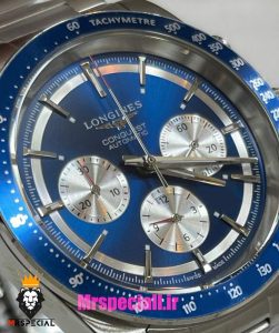 ساعت لونژین مردانه کرنوگراف استیل صفحه ابی LONGINES Conquest 021374 