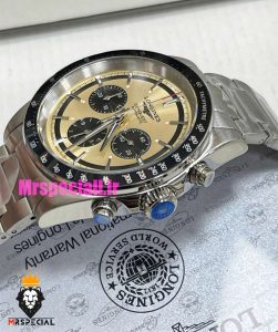 ساعت لونژین مردانه کرنوگراف استیل صفحه بژ LONGINES Conquest 021375 