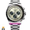 ساعت لونژین مردانه کرنوگراف استیل صفحه بژ LONGINES Conquest 021375