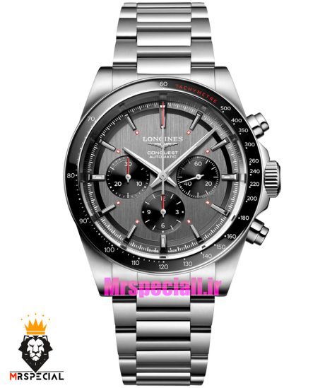 ساعت لونژین مردانه کرنوگراف استیل صفحه نوک مدادی LONGINES Conquest 021376