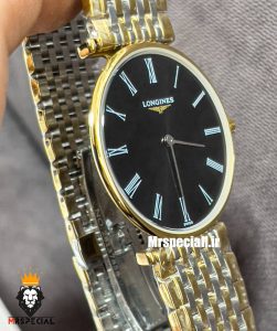 ساعت لونژین مردانه استیل دو رنگ طلایی صفحه مشکی LONGINES 021275 