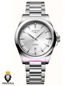 ساعت لونژین مردانه اتوماتیک استیل صفحه نقره ای LONGINES CONQUEST HERITAGE 021491