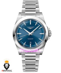 ساعت لونژین مردانه اتوماتیک استیل صفحه ابی LONGINES CONQUEST HERITAGE 021492