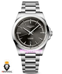 ساعت لونژین مردانه اتوماتیک استیل صفحه مشکی LONGINES CONQUEST HERITAGE 021493