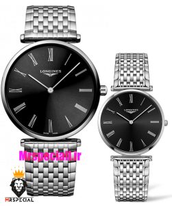 ساعت ست مردانه و زنانه لونژین استیل صفحه مشکی LONGINES 021515