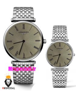 ساعت ست مردانه و زنانه لونژین استیل صفحه طوسی LONGINES 021516