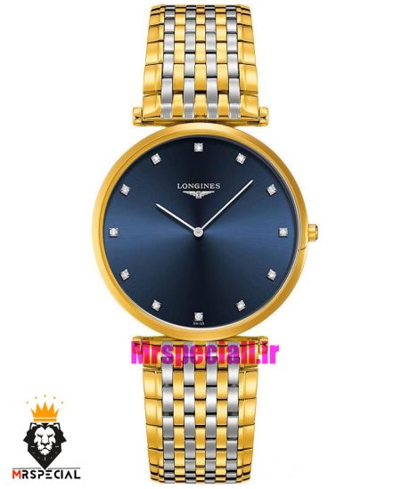 ساعت لونژین مردانه استیل دو رنگ طلایی صفحه ابی LONGINES 021174