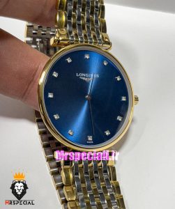 ساعت لونژین مردانه استیل دو رنگ طلایی صفحه ابی LONGINES 021174 