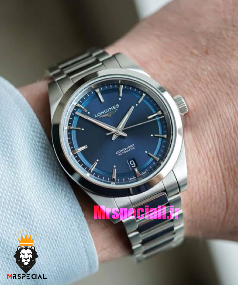 ساعت لونژین مردانه اتوماتیک استیل صفحه ابی LONGINES CONQUEST HERITAGE 021492