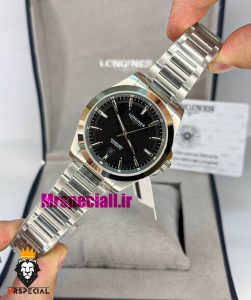 ساعت لونژین مردانه اتوماتیک استیل صفحه مشکی LONGINES CONQUEST HERITAGE 021493