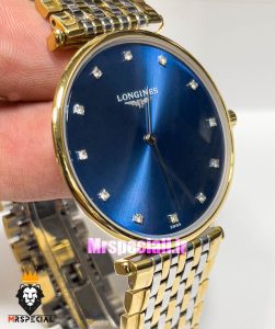 ساعت لونژین مردانه استیل دو رنگ طلایی صفحه ابی LONGINES 021174 