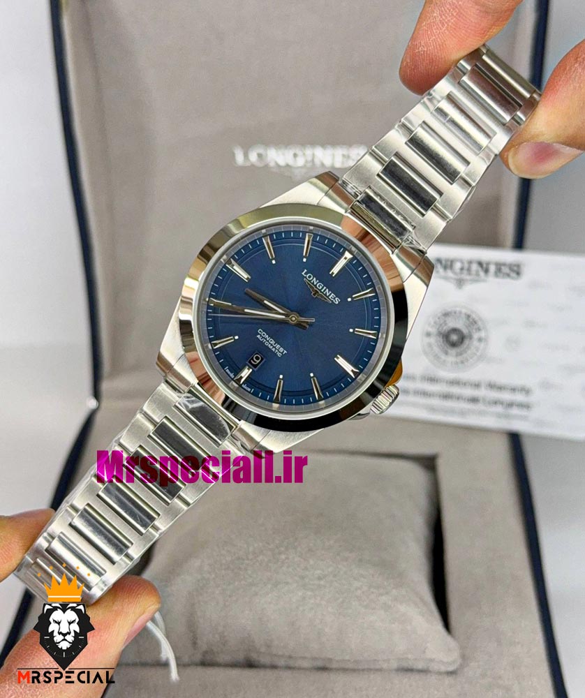 ساعت لونژین مردانه اتوماتیک استیل صفحه ابی LONGINES CONQUEST HERITAGE 021492