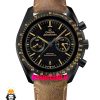ساعت مردانه امگا اسپید مستر کرنوگراف مشکی بند چرم قهوه ای OMEGA Speedmaster 01201