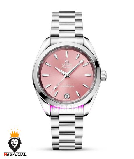 ساعت زنانه امگا سیمستر اتوماتیک استیل صفحه صورتی OMEGA SEAMASTER 01558