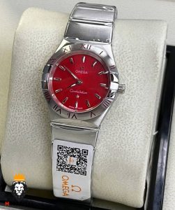 ساعتمچی زنانه امگا کانسلیشن کوارتز استیل صفحه قرمز OMEGA CONSTELLATION 01538