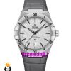 ساعت امگا مردانه کانسلیشن اتوماتیک بند چرم طوسی صفحه سفید OMEGA CONSTELLATION 021028