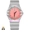 ساعتمچی زنانه امگا کانسلیشن کوارتز استیل صفحه صورتی OMEGA CONSTELLATION 01543