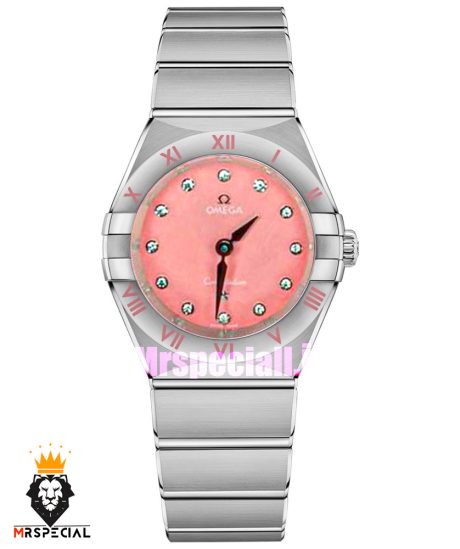 ساعتمچی زنانه امگا کانسلیشن کوارتز استیل صفحه صورتی OMEGA CONSTELLATION 01543