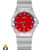 ساعتمچی زنانه امگا کانسلیشن کوارتز استیل صفحه قرمز OMEGA CONSTELLATION 01542