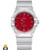 ساعتمچی زنانه امگا کانسلیشن کوارتز استیل صفحه قرمز OMEGA CONSTELLATION 01538