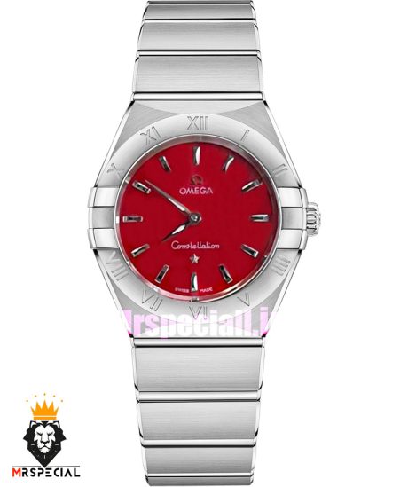 ساعتمچی زنانه امگا کانسلیشن کوارتز استیل صفحه قرمز OMEGA CONSTELLATION 01538