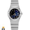 ساعت امگا زنانه مدل کانسلیشن کوارتز استیل قاب نگین صفحه ابی OMEGA CONSTELLATION 021388