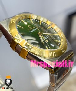 ساعت امگا مردانه مدل کانسلیشن دو رنگ طلایی صفحه سبز OMEGA Constllation 020953