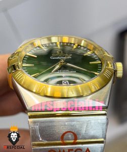 ساعت امگا مردانه مدل کانسلیشن دو رنگ طلایی صفحه سبز OMEGA Constllation 020953