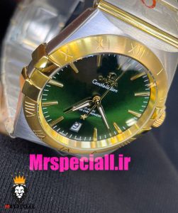 ساعت امگا مردانه مدل کانسلیشن دو رنگ طلایی صفحه سبز OMEGA Constllation 020953