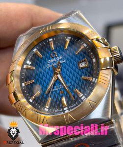 ساعت امگا مردانه مدل کانسلیشن دو رنگ رزگلد صفحه ابی OMEGA Constllation 020952 