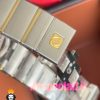 ساعت امگا زنانه مدل کانسلیشن دو رنگ طلایی صفحه صدف قاب نگین OMEGA constllation 020948