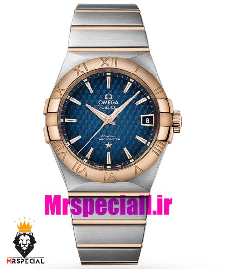 ساعت امگا مردانه مدل کانسلیشن دو رنگ رزگلد صفحه ابی OMEGA Constllation 020952