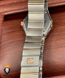 ساعت مچی زنانه امگا کانسلیشن دو رنگ رزگلد قاب نگین صفحه صدف OMEGA CONSTELLATION 4215