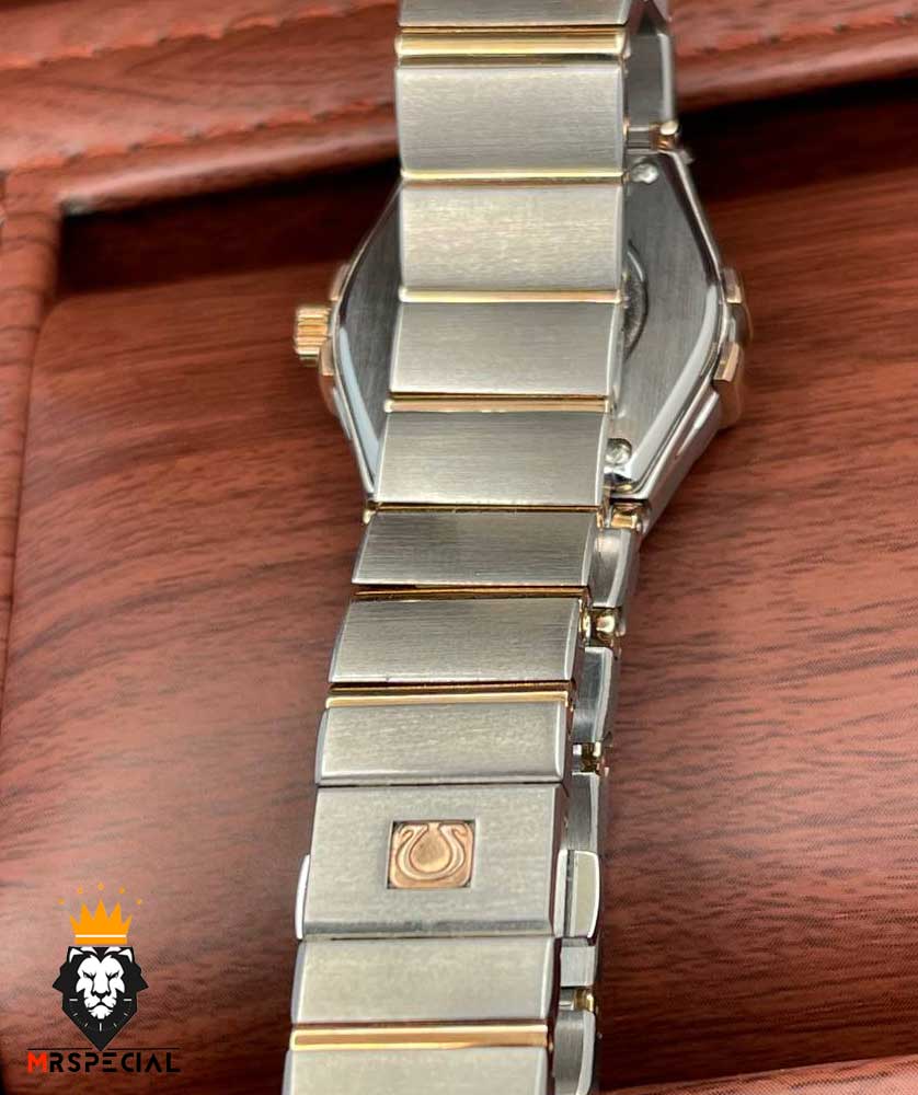 ساعت مچی زنانه امگا کانسلیشن کوارتز دورنگ رزگلد صفحه مشکی OMEGA CONSTELLATION 0850