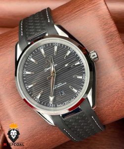 ساعت مچی مردانه امگا سیمستر اتوماتیک بند رابر صفحه مشکی OMEGA SEAMASTER 1458