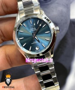ساعت امگا زنانه مدل سیمستر اتوماتیک استیل صفحه کله غازی OMEGA SEAMASTER 021356 