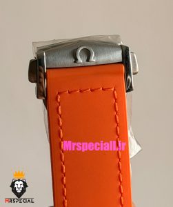 ساعت امگا مردانه سیمستر اتوماتیک رابر نارنجی صفحه مشکی OMEGA SEAMASTER Planet Ocean 016625