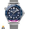 ساعت امگا مردانه مدل سیمستر 007 اتوماتیک بند حصیری صفحه ابی OMEGA SEAMASTER 021539