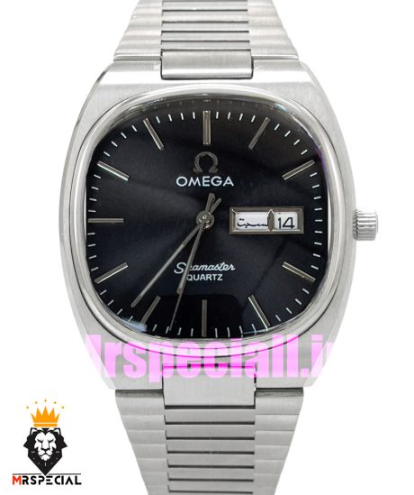 ساعت امگا سیمستر کوارتز استیل صفحه مشکی OMEGA SEAMASTER 020870