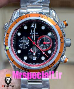 ساعت امگا سیمستر کرنوگراف استیل صفحه مشکی زه چرخشی نارنجی OMEGA Seamaster 020810 