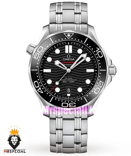 ساعت امگا مردانه مدل سیمستر اتوماتیک بند استیل صفحه مشکی OMEGA SEAMASTER 021010